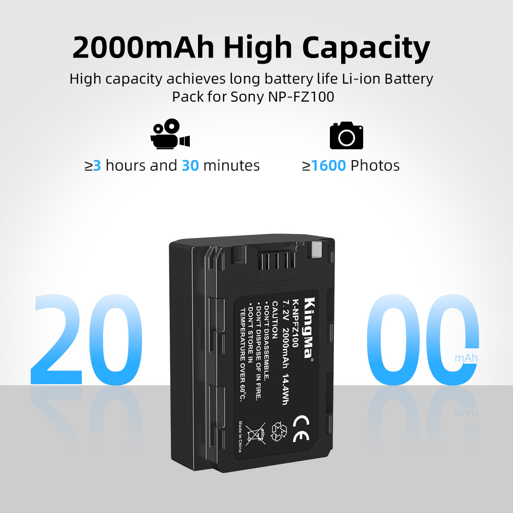 Kingma NP-FZ100 baterija 2000mAh - 3